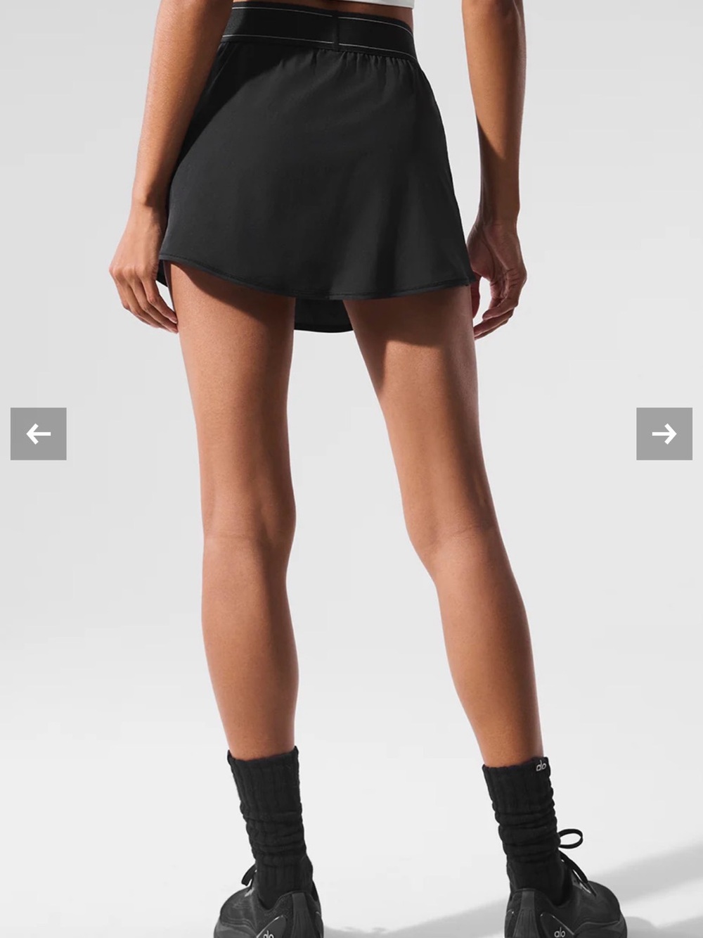 ALO Yoga Black Athletic Skort with Logo Waistband - Picture 8 of 8